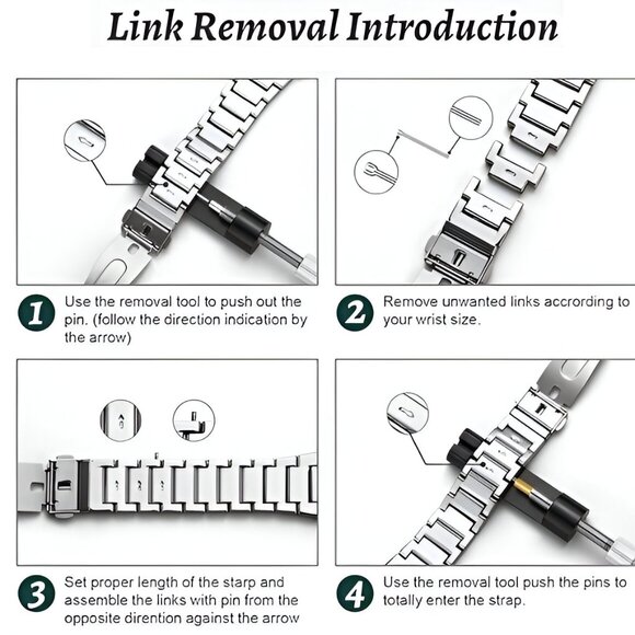 Apple Watch Band Adjustable Stylish Strap Silver Stainless Watch Band - Gold - Picture 9 of 9